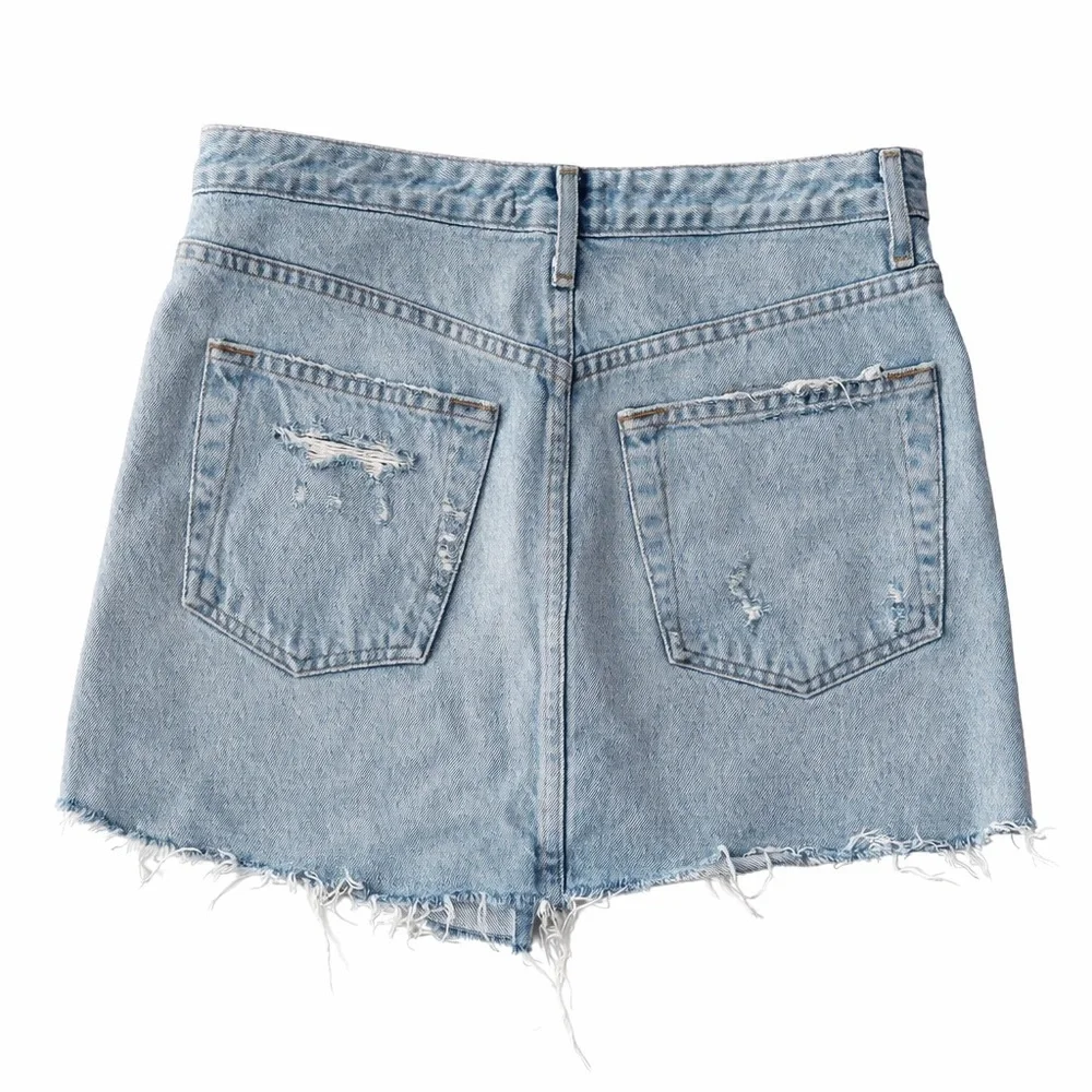 AGOLDE skirt blue Jean skirt Criss Cross Denim Mini Distressed Western